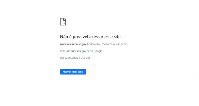 Governo de Criciúma esclarece motivo de site estar fora do ar 