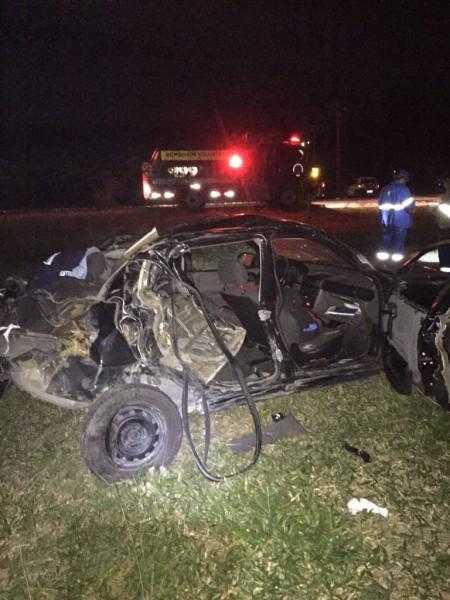 Acidente grave entre carro e moto deixa dois homens feridos na SC-100 