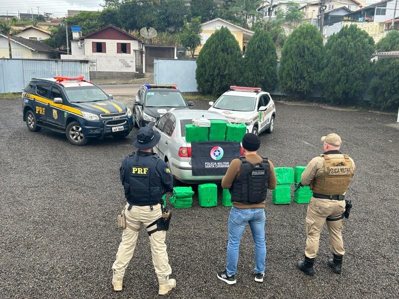 Operação conjunta apreende mais de 200 quilos de maconha em Braço do Norte