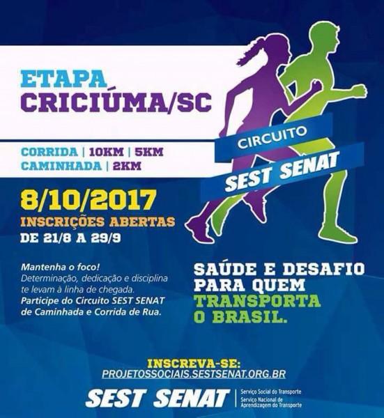 Último dia para se inscrever no Circuito Sest Senat