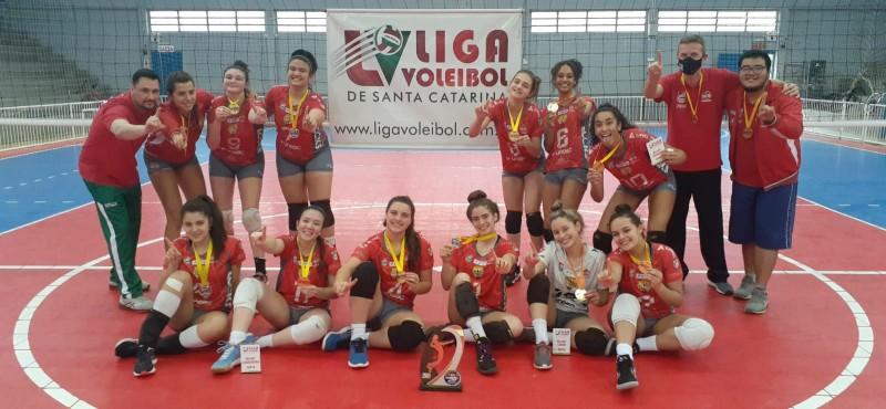 Equipe da S.R. Mampituba/ Apav/Forquilhinha/ Radar/Unesc/FME Criciúma é campeã de Liga de Voleibol