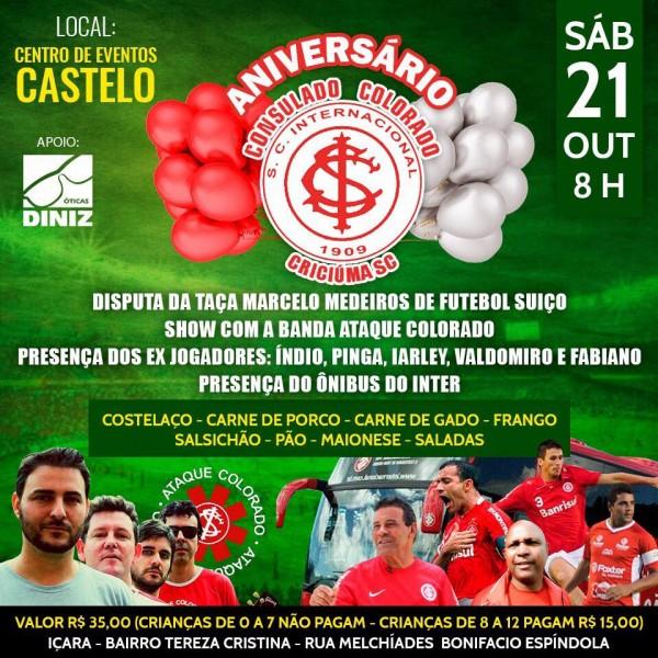 Consulado Colorado de Criciúma comemora aniversário neste sábado