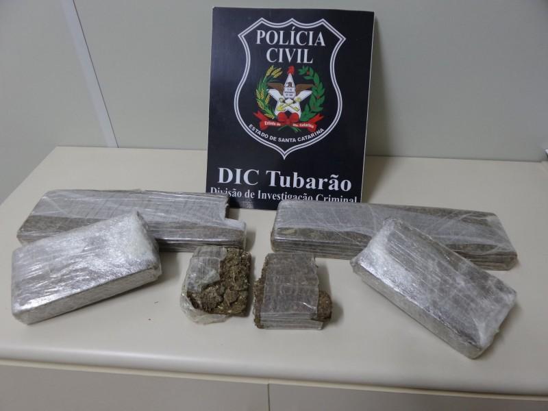 DIC de Tubarão apreende 2,5 quilos de maconha