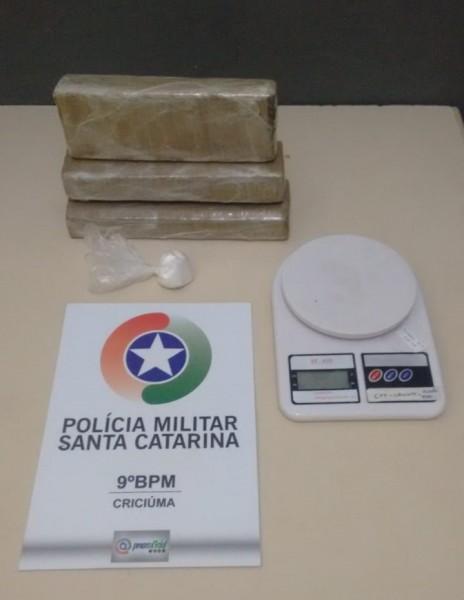 Operação da PM termina com duas prisões e apreensão de dois quilos de maconha 