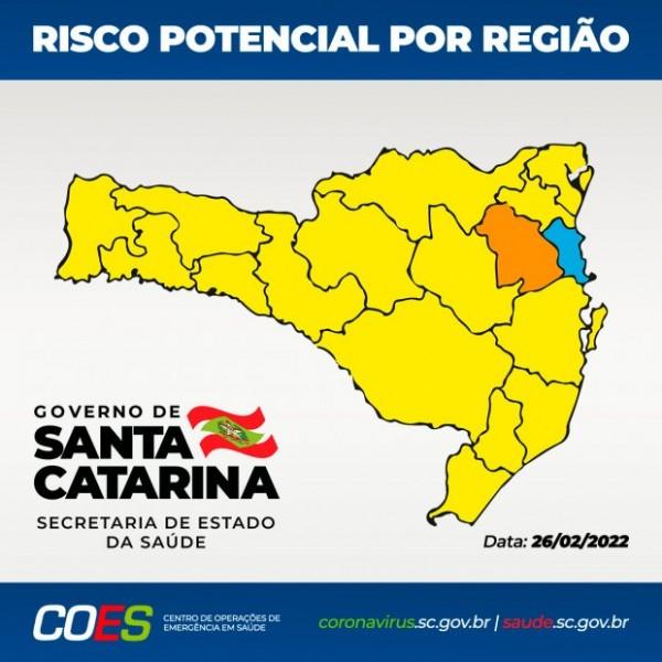 Nova Matriz de Risco aponta uma região no nível moderado, 15 no alto e uma no grave em SC