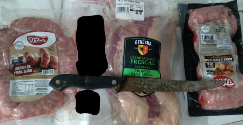 Pai e filho são presos em flagrante por furto em supermercado 