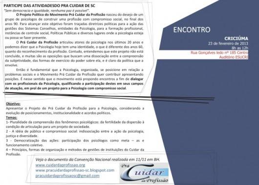 Faculdades Esucri e Conselho Regional de Psicologia promovem o Encontro Pra Cuidar de Santa Catarina
