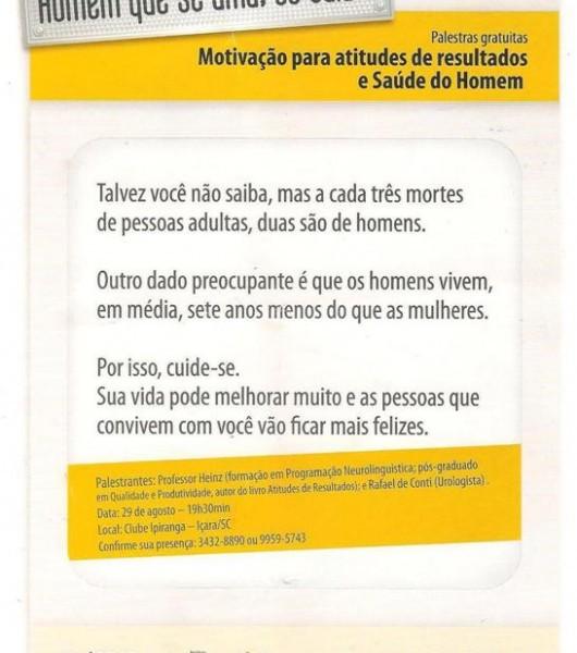 Saúde do Homem recebe atenção especial em Içara