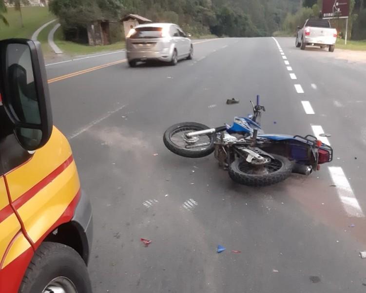 Motociclista fica ferido após colisão em Urussanga