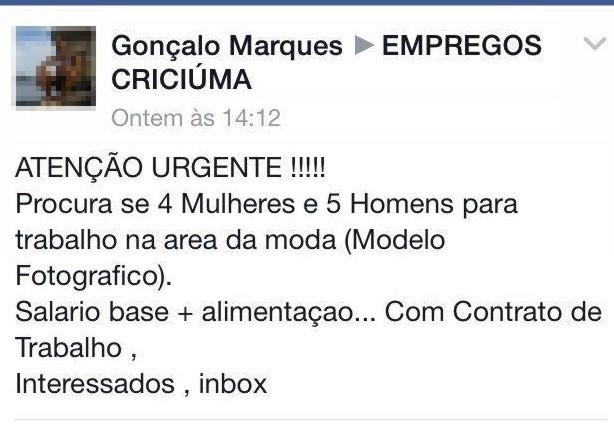 Jovens denunciam suposto agenciador de modelos em rede social