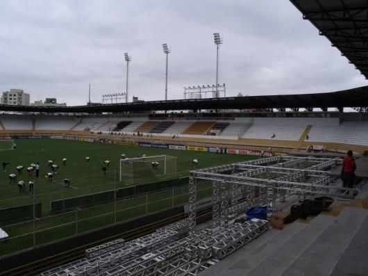 Palco para abertura dos Jasc começa a ser montado