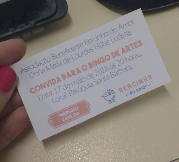 Ingressos para Bingo das Artes do Bercinho do Amor seguem sendo vendidos
