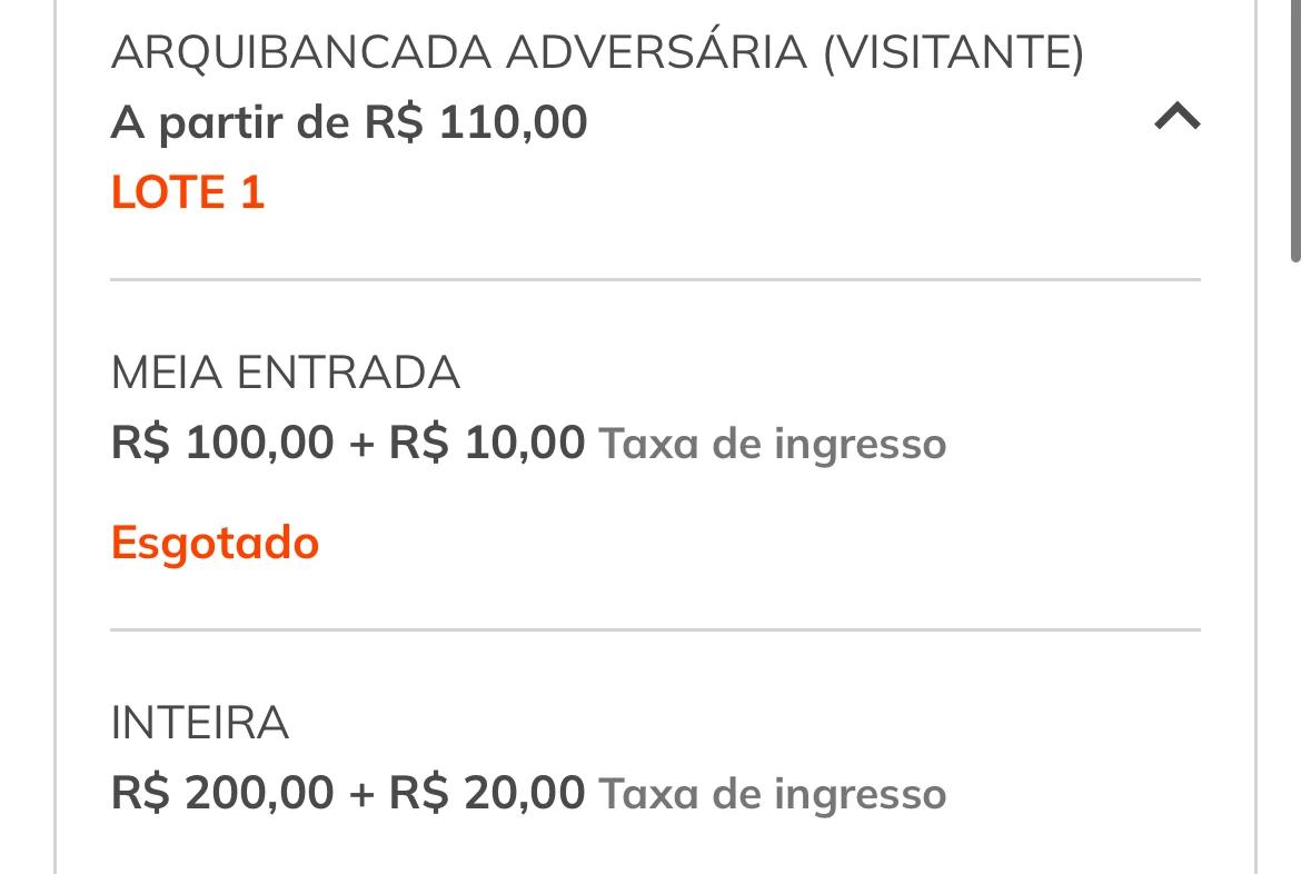 Criciúma e Flamengo: não tem mais ingresso para a torcida visitante