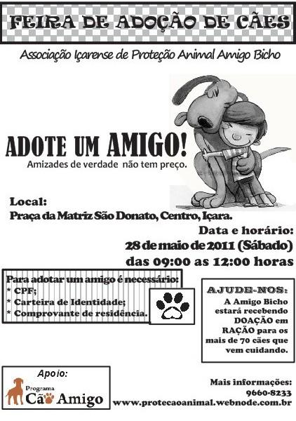 Feira de Adoção AMIGO BICHO 28/05 em Içara