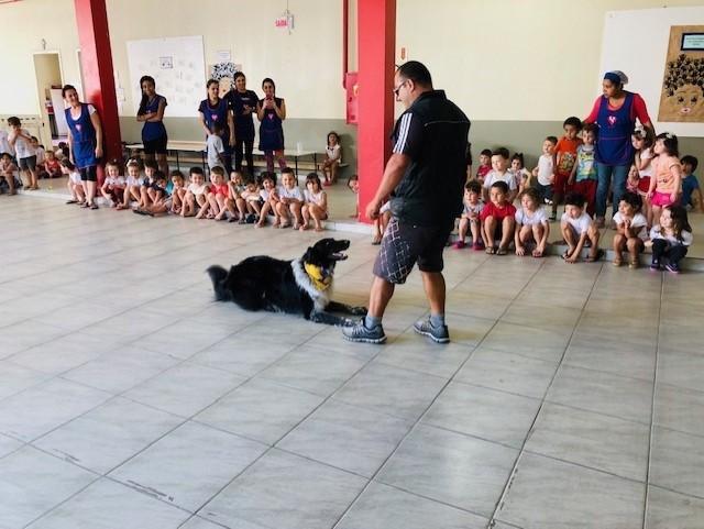 Show de adestramento é realizado no CEI Afasc Professor Lapagesse