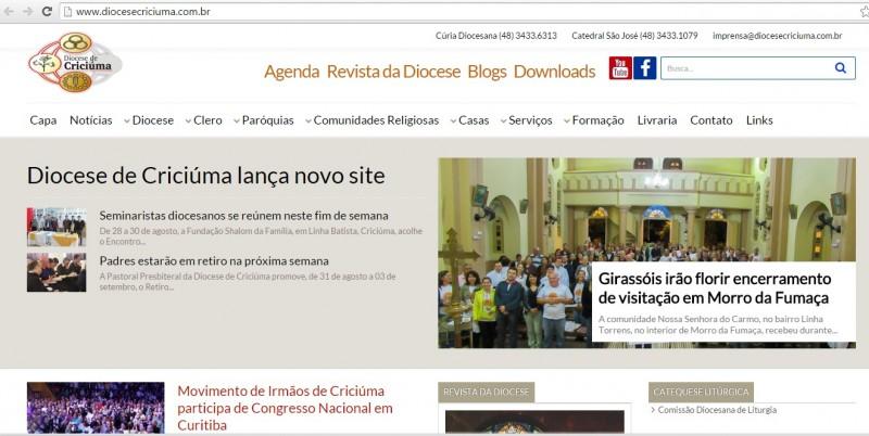 Diocese de Criciúma lança seu novo site