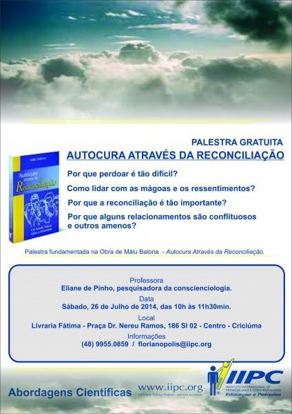 Palestra Autocura Através Da Reconciliação