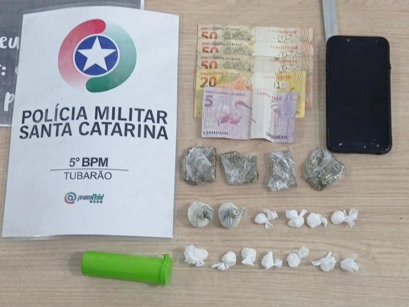 Adolescente de 15 anos é apreendido com drogas em Tubarão