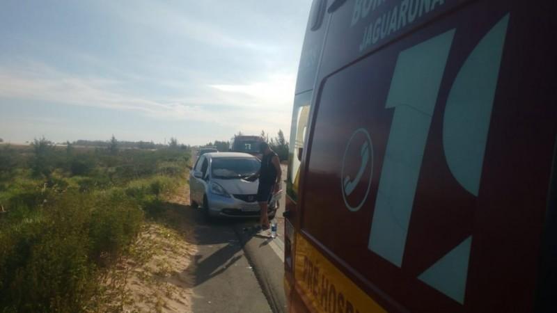 Acidente na Praia da Cigana deixa duas pessoas feridas