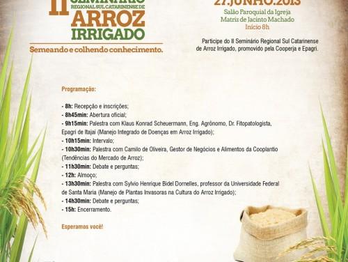 2º Seminário Regional Sul Catarinense de Arroz Irrigado