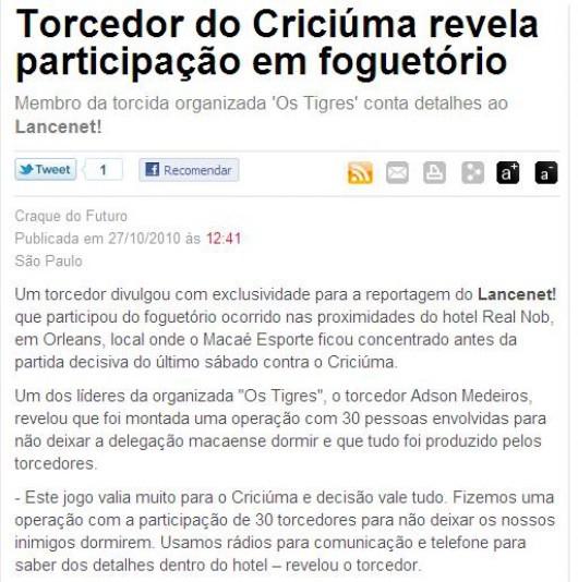 Torcedor do Tigre e os foguetórios