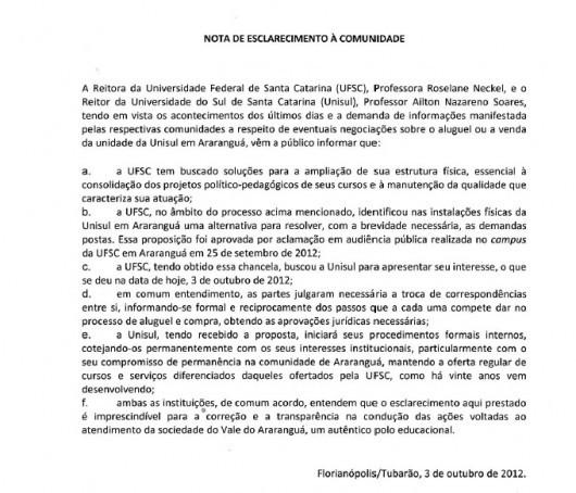 UFSC inicia negociações para comprar campus da Unisul de Araranguá