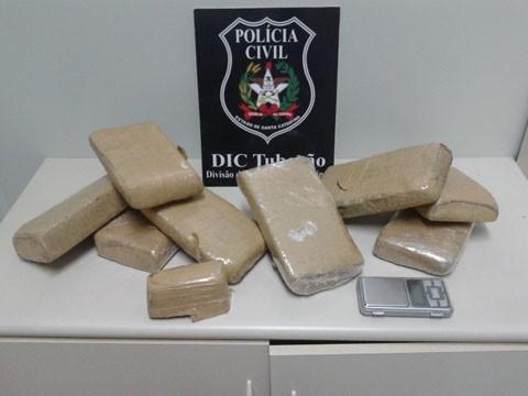 Cinco quilos de maconha são apreendidos em Tubarão 