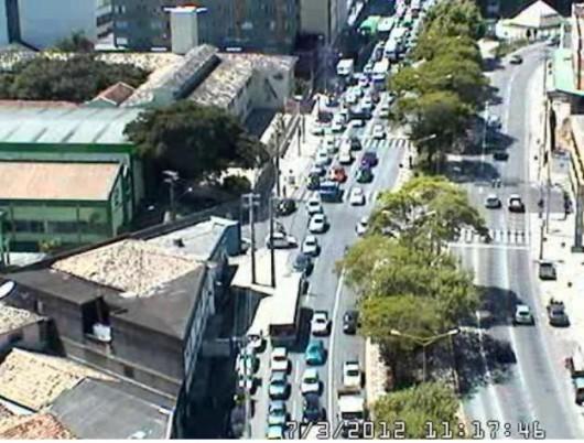 Congestionamento na área central de Criciúma