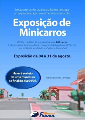 Livraria Fátima faz exposição de minicarros