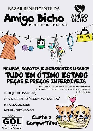 Voluntários da Amigo Bicho promovem Bazar Beneficente