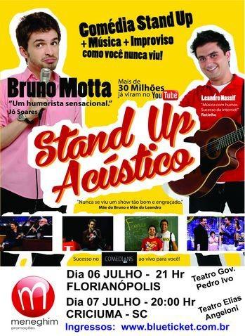 Domingo é dia de stand up comedy com Bruno Motta 