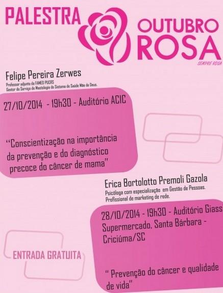 Acic promove palestra gratuita sobre prevenção e diagnóstico do câncer de mama