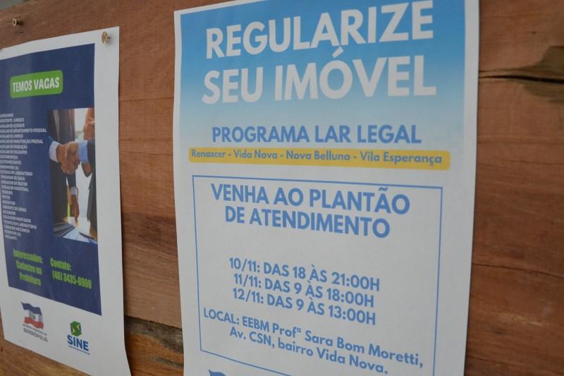 Plantão de atendimento esclarecerá dúvidas sobre regularização de imóvel pelo Programa Lar Legal
