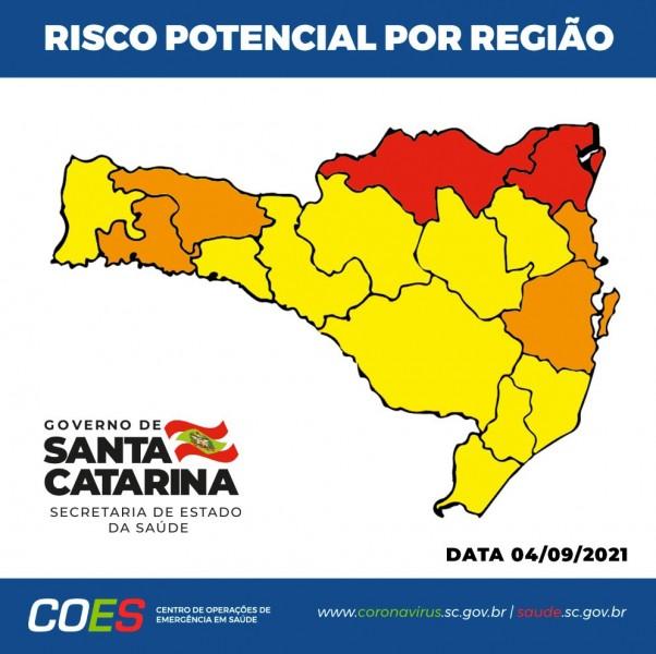 Matriz de risco aponta duas regiões em nível gravíssimo; região Sul segue com nível alto