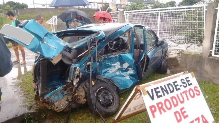 Idoso fica ferido em grave acidente na SC-445