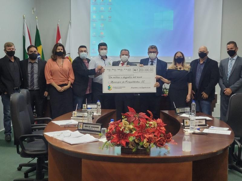 Câmara de Vereadores devolve R$ 1,2 milhão à Prefeitura de Forquilhinha