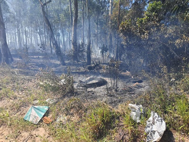 Passo de Torres: Bombeiros combatem incêndios em vegetação evitando que fogo atinja casas