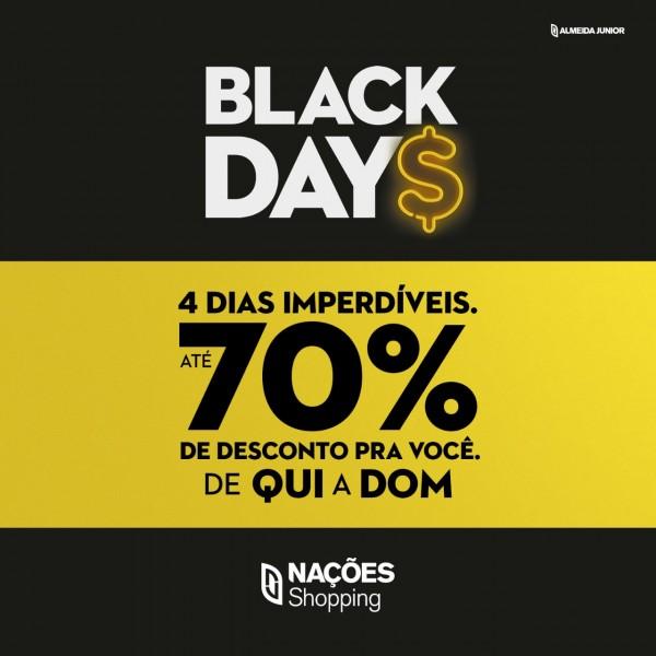 Black Days terá quatro dias de descontos no Nações Shopping