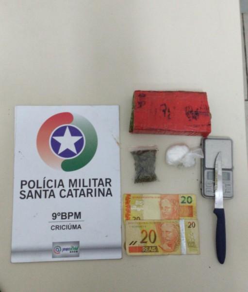 Polícia apreende mais de 400 gramas de maconha em Criciúma 