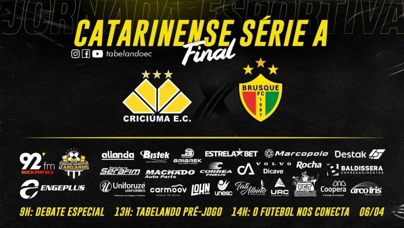 Criciúma e Brusque: Cobertura da final começa às 9h