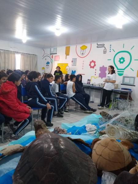 Projeto da Unesc leva conscientização sobre o lixo marinho à escolas da região — foto 2