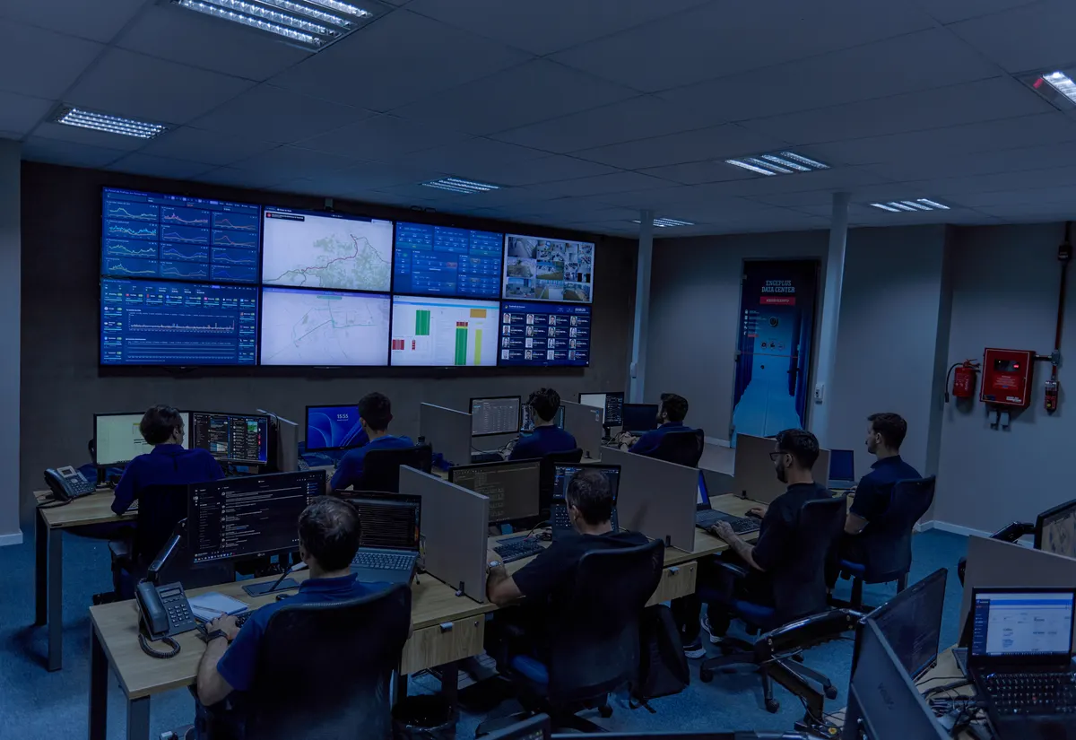Sala de monitoramento de rede e data center